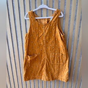 GAP KIDS Orange Corduroy Dress with Floral Embroidery
